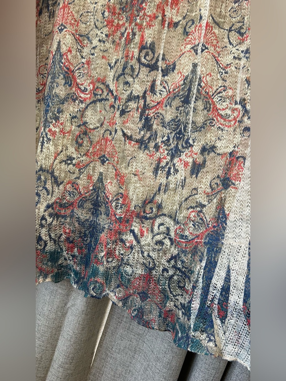 Reba McEntire Western Floral Crochet Midi Skirt size Medium - Picture 6 of 8